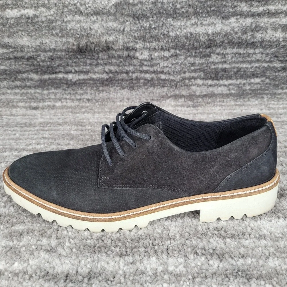ECCO Mens Tredtray‎ Black Nubuck Leather Derby Shoes Size 41 US 10-10.5